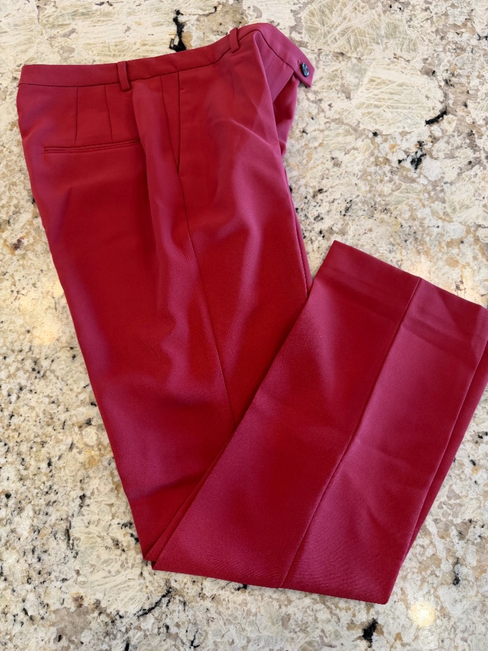 Ann Taylor Dress Work Slacks Pants Cranberry Red Classic Traditional Size 8